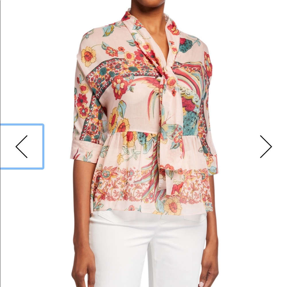 Red Valentino bird of paradise blouse